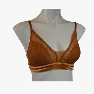 Auden Lace Bralette in Brown velvet lace / never worn size xs